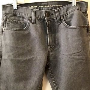 Gray, Old Navy Slim Straight Jeans